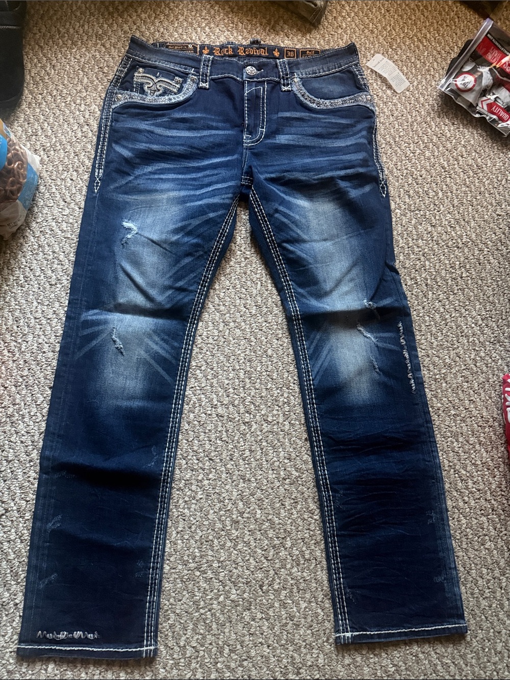 Rock Revival Dark Blue Saif Alt Straight Jeans